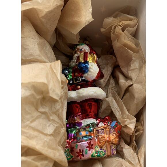 Vtg Christopher Radko HTF Trimmings And Treasures Santa Ornament OG Box - Picture 7 of 7